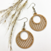 houten oorbellen wooden earrings wood filament 3D-print 3D-geprint sixties jaren 60 hippie